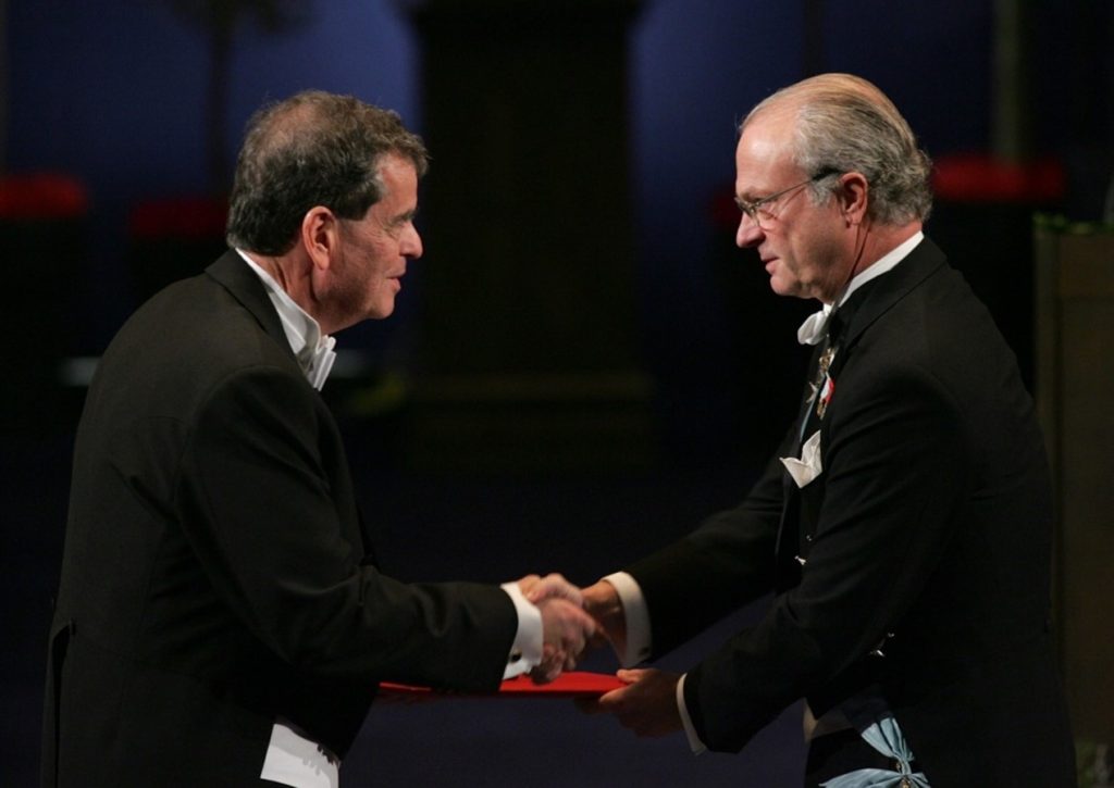 Prof. Aaron Ciechanover at the Nobel Prize ceremony