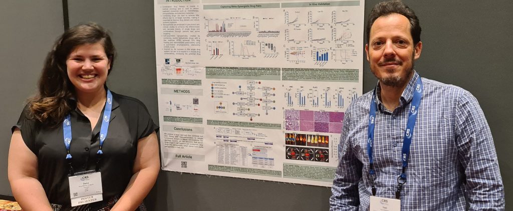 Prof. Yossi Shamay and PhD student Dana Miron Azagouri at the Controlled Release conference in Las Vegas